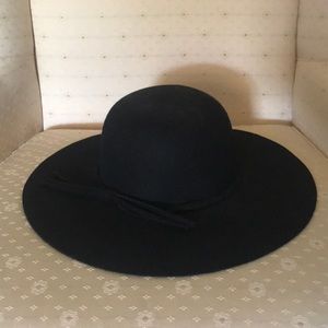 Black Wool Floppy Hat